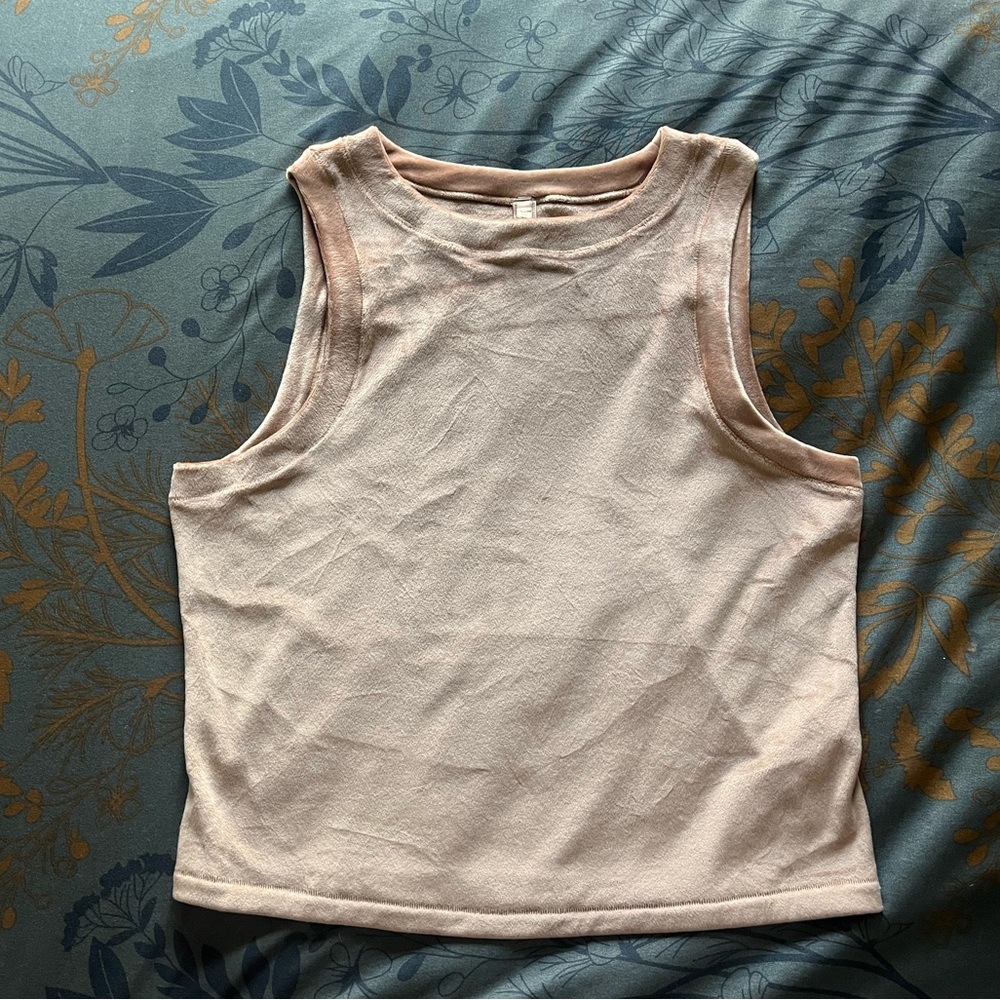 SKIMS Velour Cutoff Top | XL | Tan